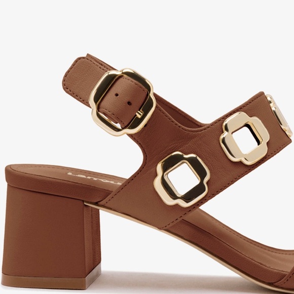 Larroudé Milan Sandal In Caramel Leather - Picture 4 of 8